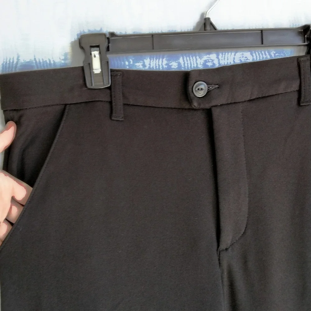 Vtg Y2K Lee Womens 18 Comfort Knit‎ Straight Leg Dress Pants Black Capsule Basic
